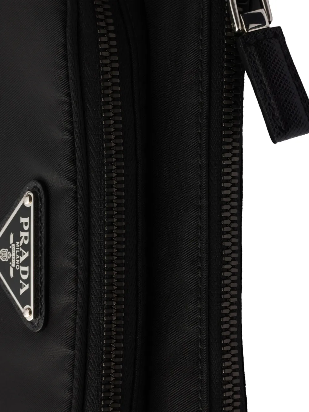 Prada Re-Nylon en Saffiano leren schoudertas Zwart