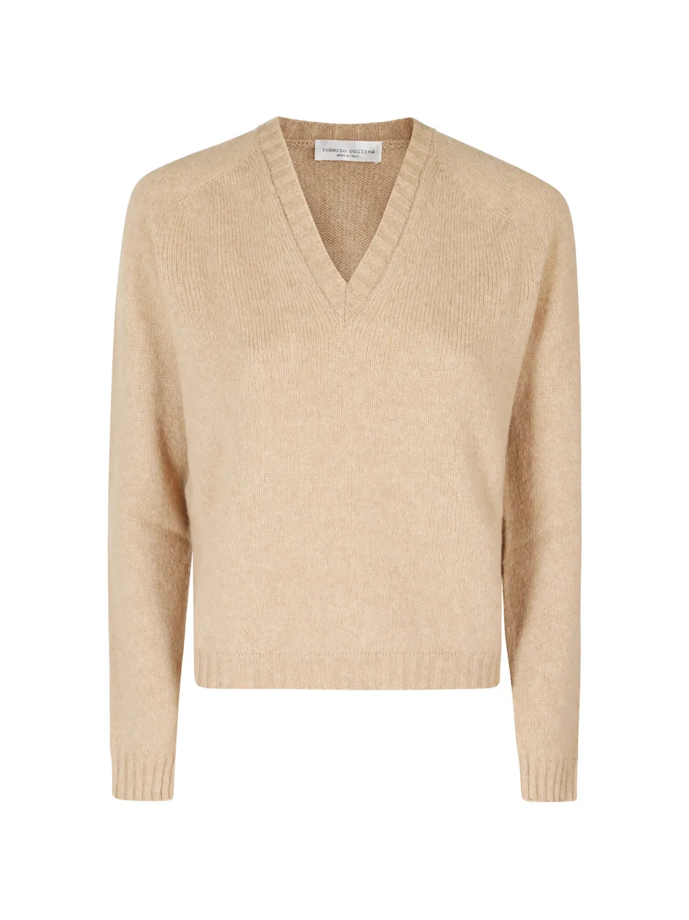 Roberto Collina V-neck wool sweater Beige