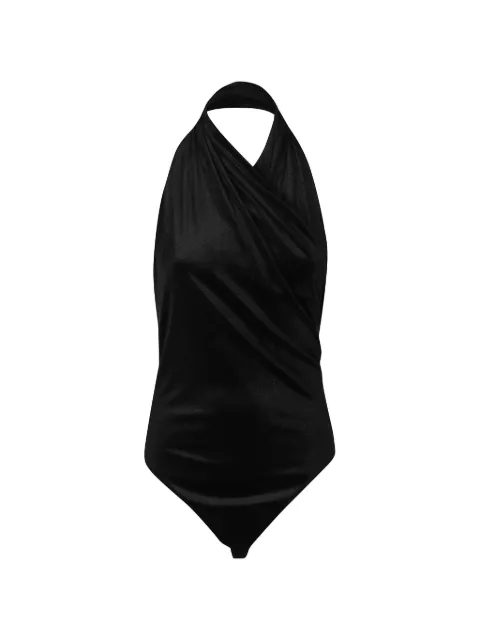 THE ANDAMANE Vina draped halterneck bodysuit
