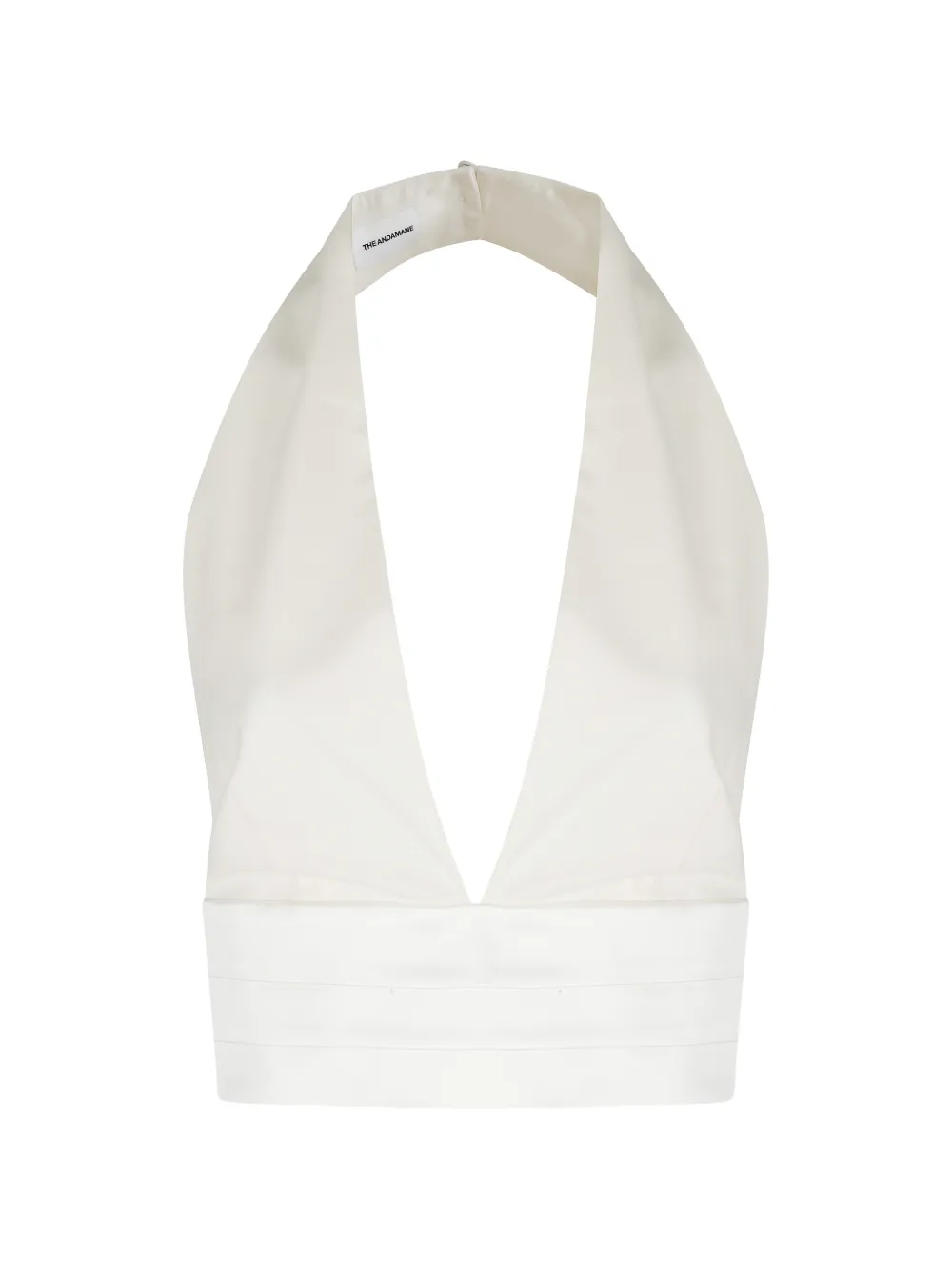 THE ANDAMANE Sandra Avorio halterneck belted top Wit
