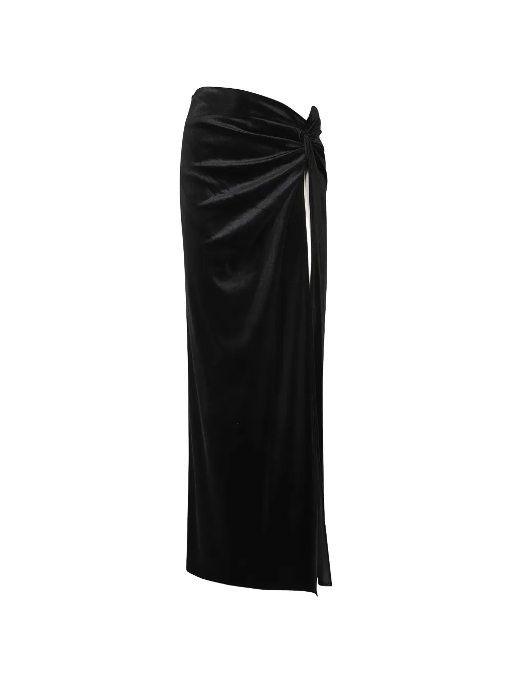 THE ANDAMANE knot-detail gathered maxi skirt - Nero