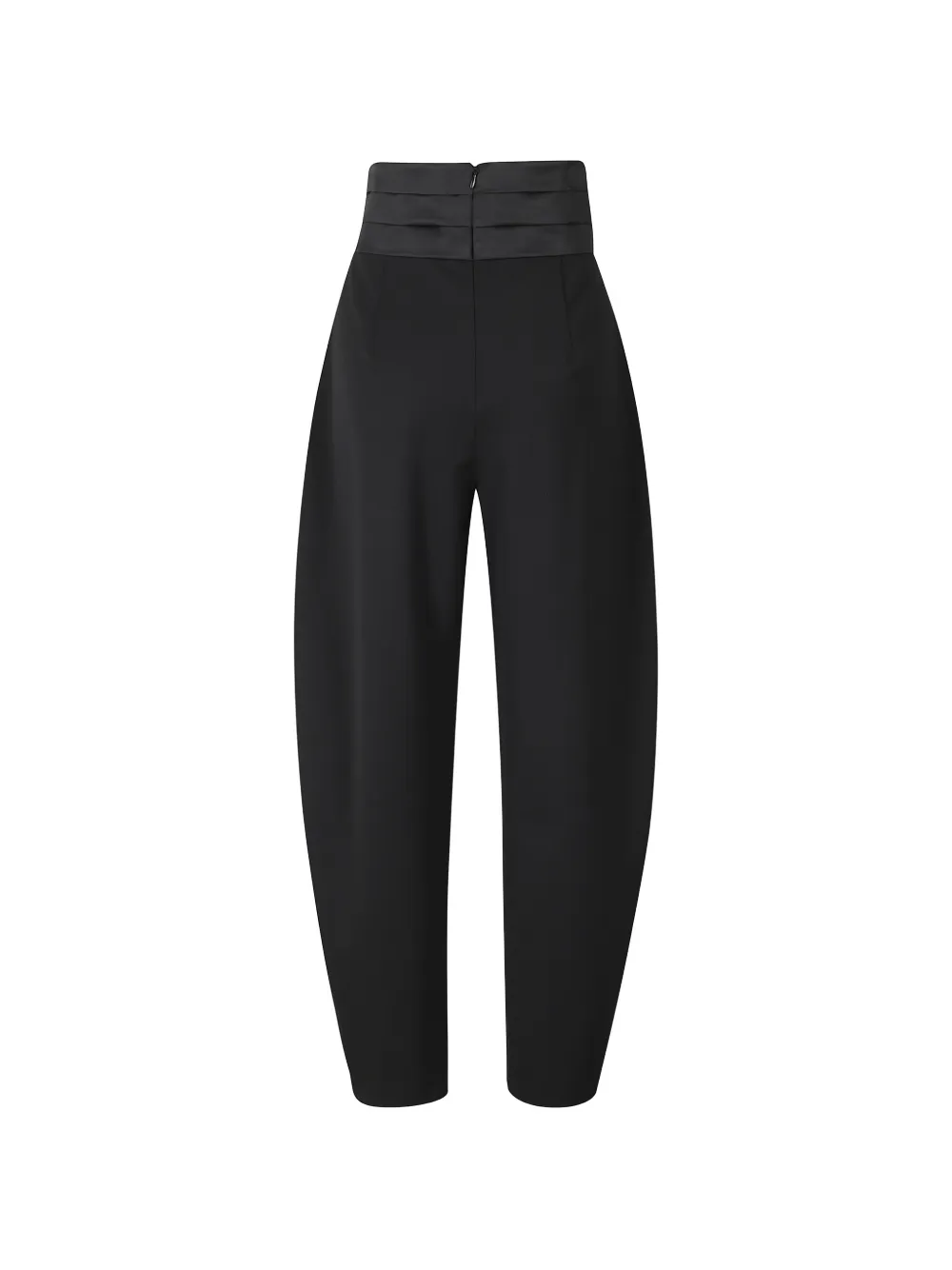 THE ANDAMANE Sandy satin-waistband pleated trousers Zwart