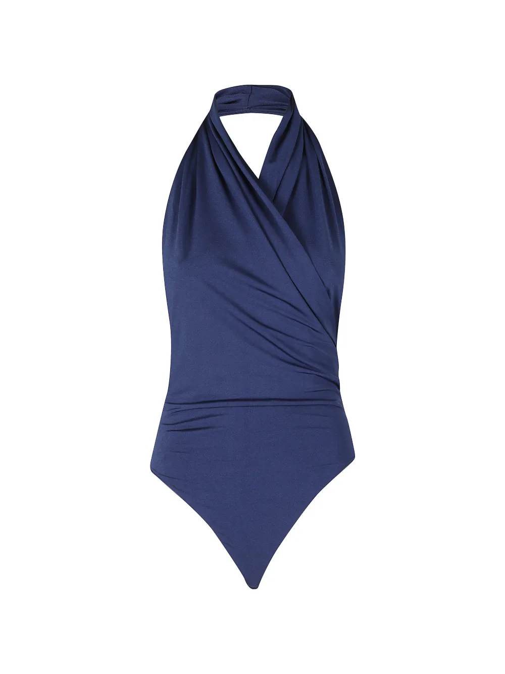 THE ANDAMANE Vina draped halterneck bodysuit Blauw