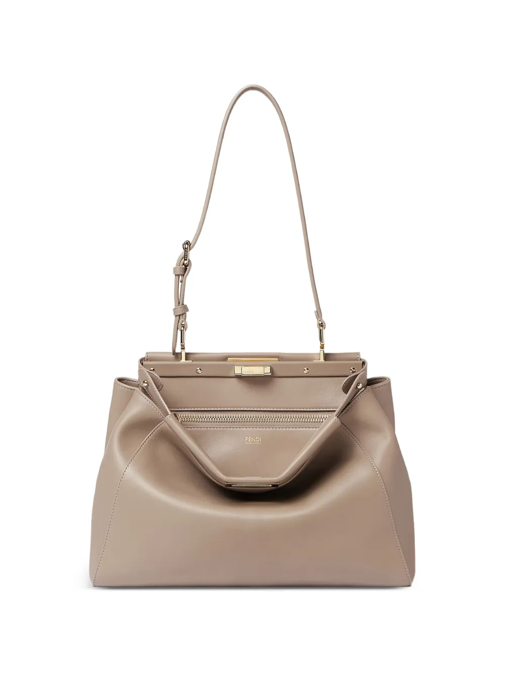 FENDI sac à main My Peekaboo en cuir médium - Tons neutres FENDI sac à main My Peekaboo en cuir médium - Tons neutres