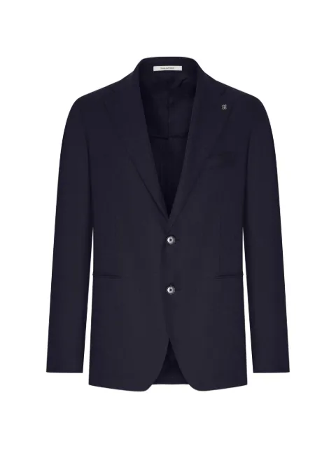 Tagliatore logo-pin single-breasted blazer