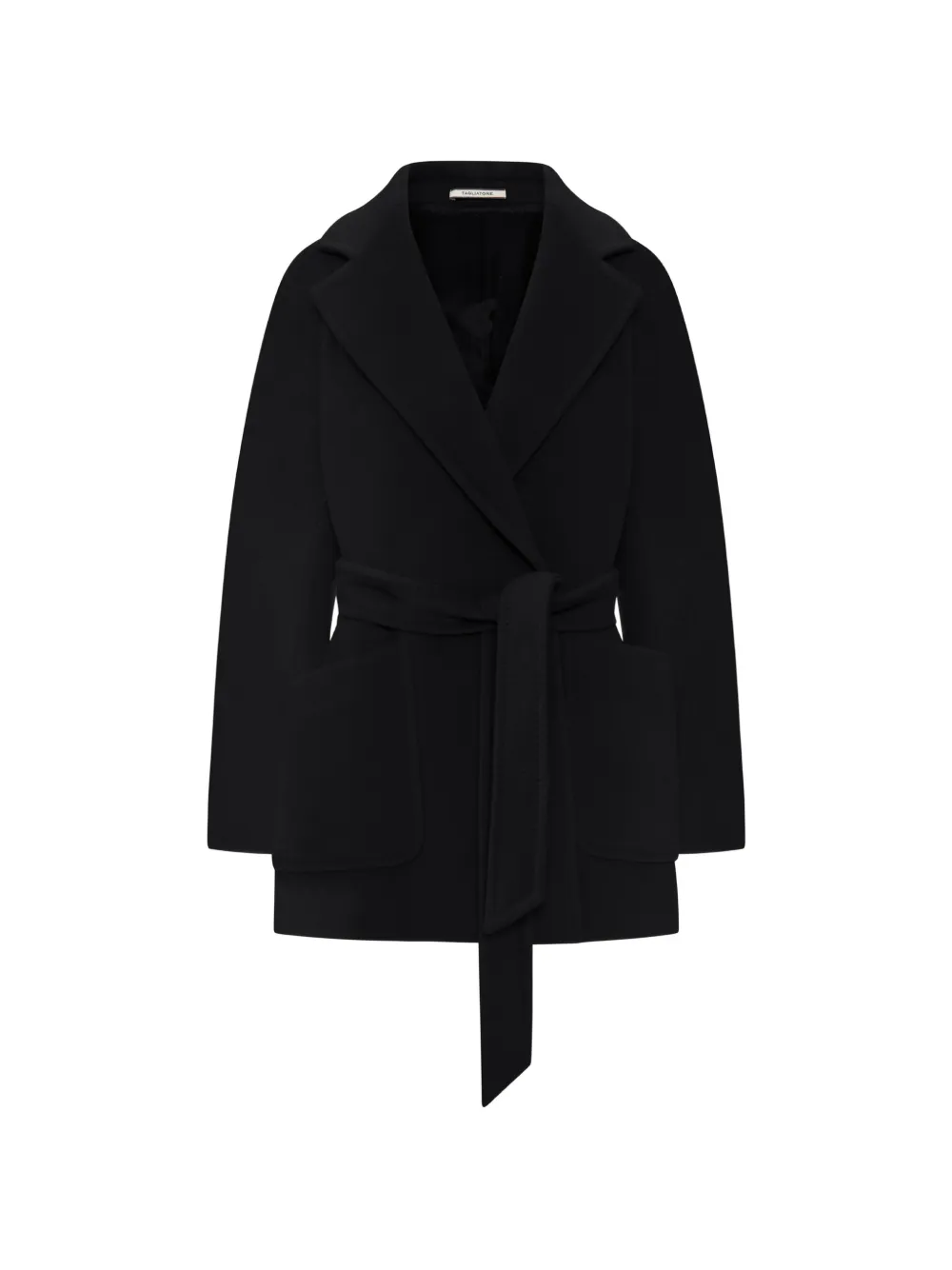 Tagliatore belted wool coat - Black