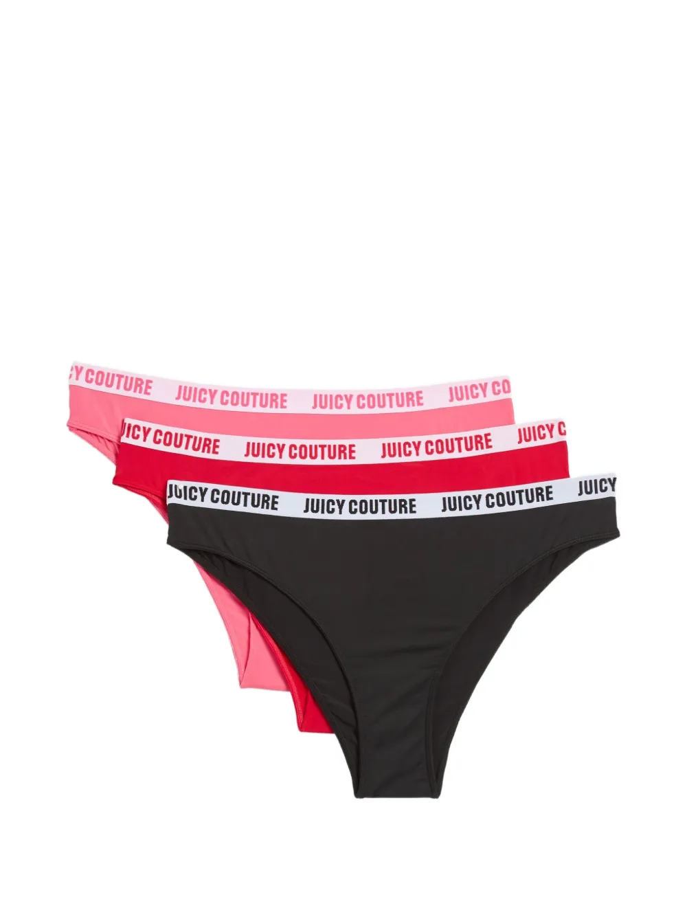 Juicy Couture lot de trois culottes à taille logo - Noir