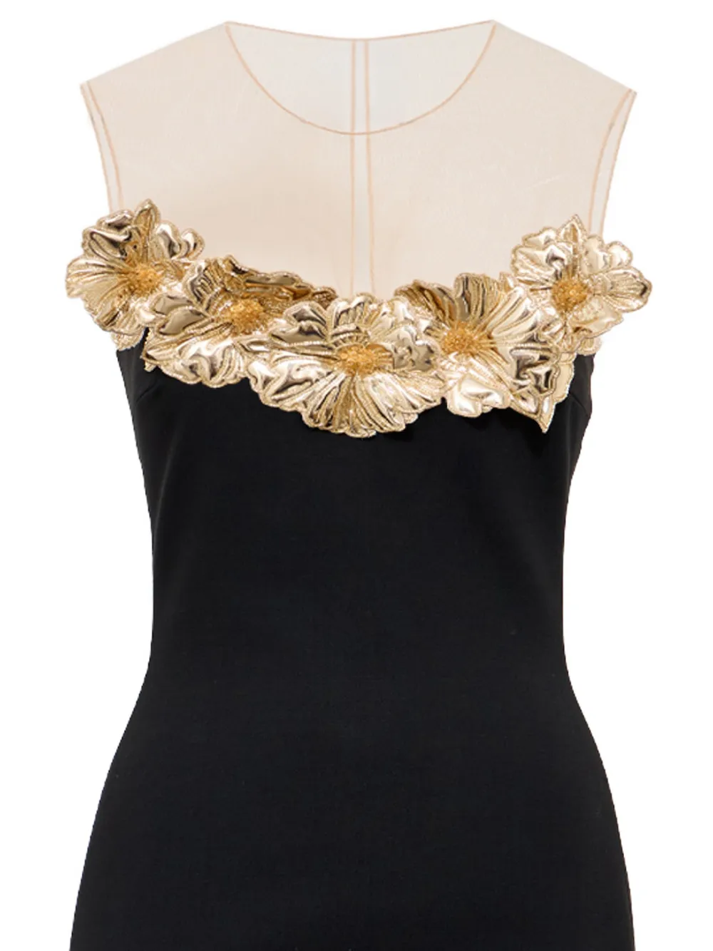 David Koma 3D Tulen mini-jurk met bloemen Zwart