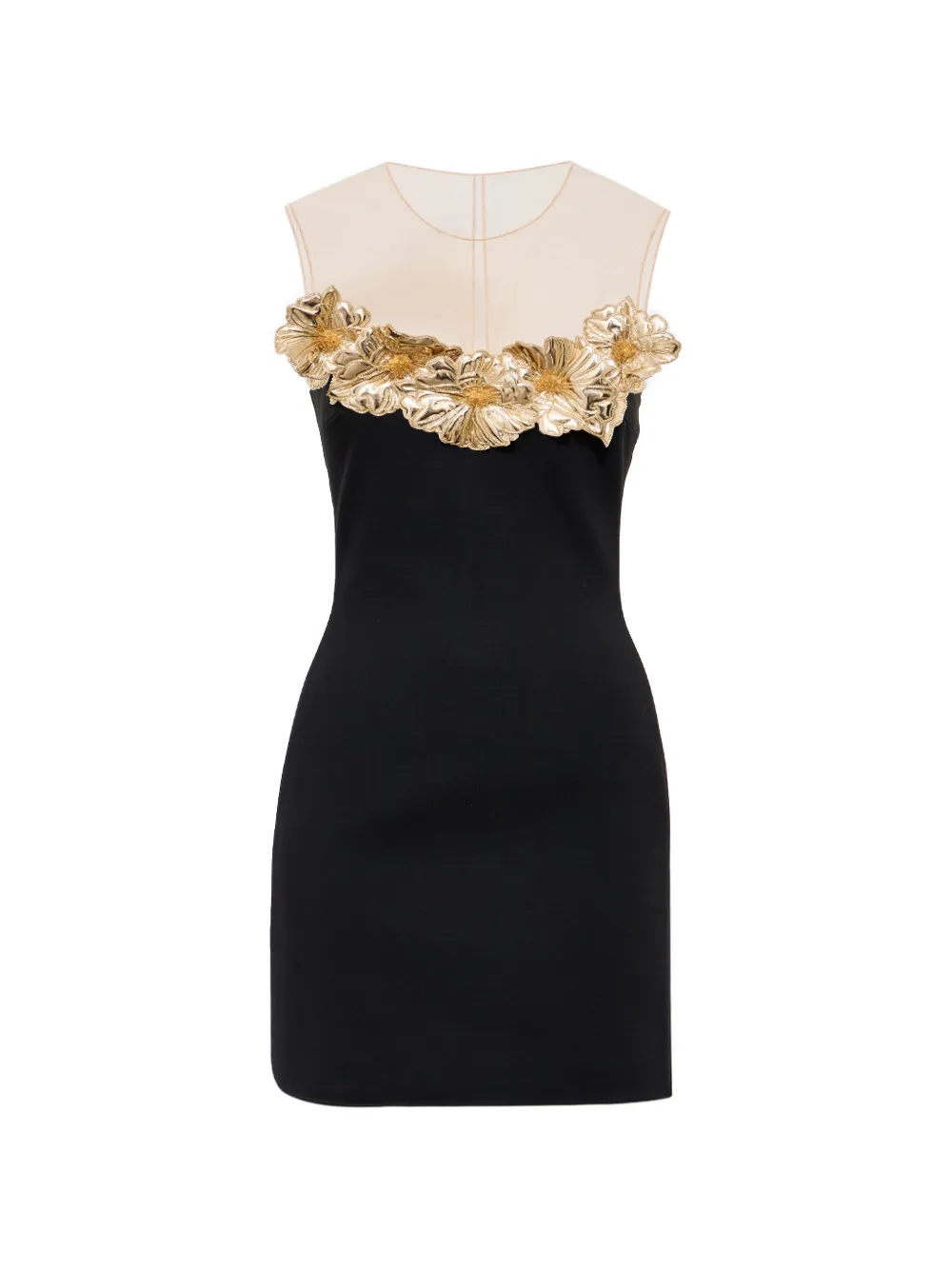 David Koma robe courte en tulle à fleurs 3D - Noir David Koma robe courte en tulle à fleurs 3D - Noir