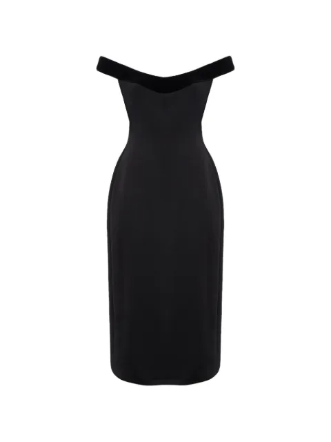 David Koma velvet-trimmed off-shoulder midi dress