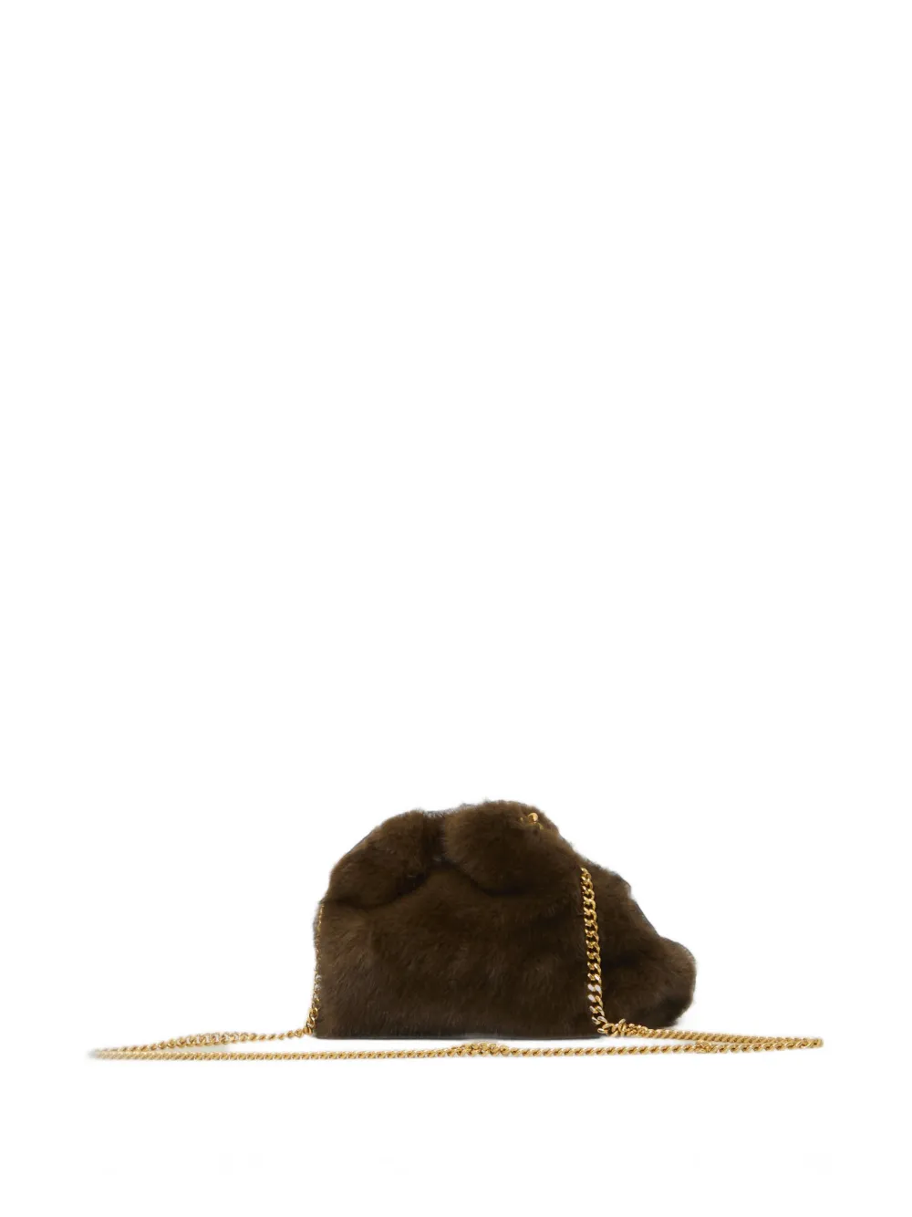 Stella McCartney Falabella faux-fur mini clutch bag Bruin