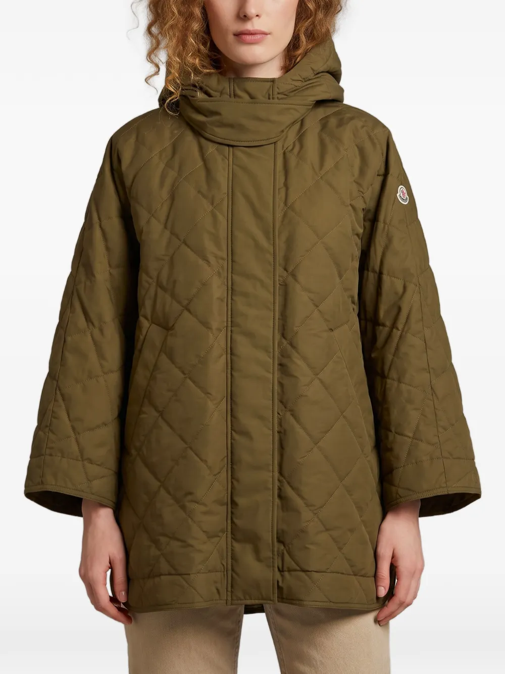 Moncler cape matelassée à losanges - Vert Moncler cape matelassée à losanges - Vert