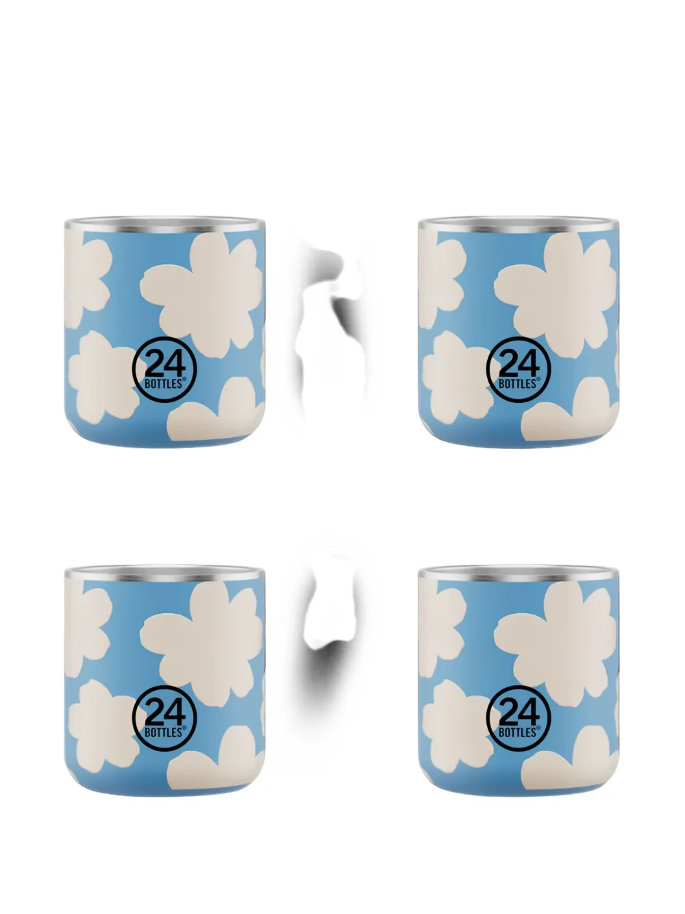 24bottles Daydreaming floral-print cups (set of four) - Bleu