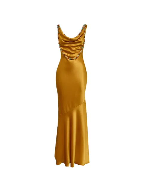 Retrofete Keryn bead-embellished cowl-neck maxi dress