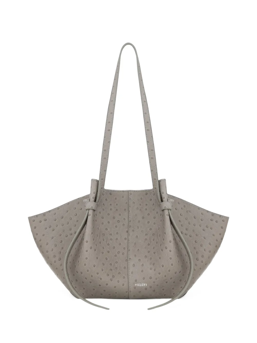 Yuzefi Mochi ostrich-effect shoulder bag - Grey