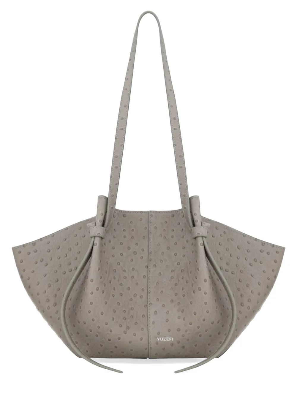 Yuzefi Mochi ostrich-effect shoulder bag Grijs