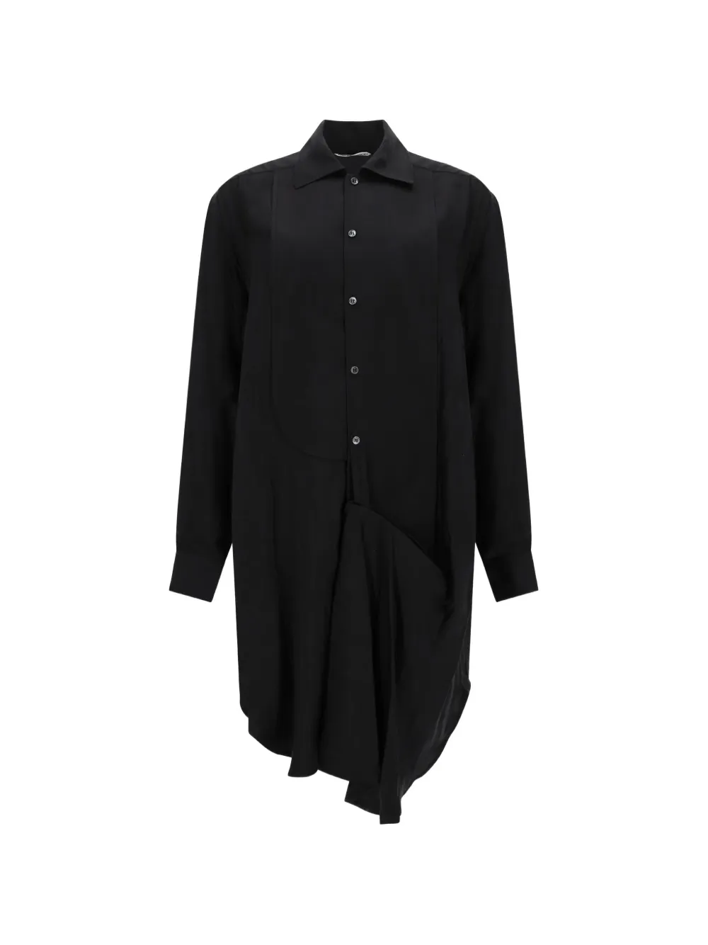 JW Anderson asymmetric draped shirt mini dress Zwart
