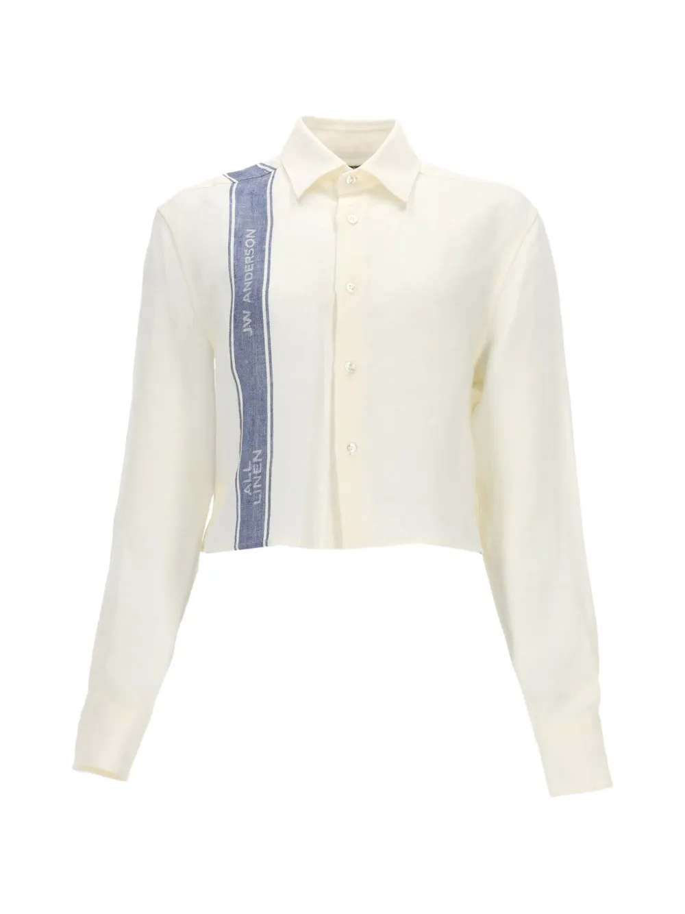 JW Anderson logo-print cropped shirt - Tons neutres JW Anderson logo-print cropped shirt - Tons neutres