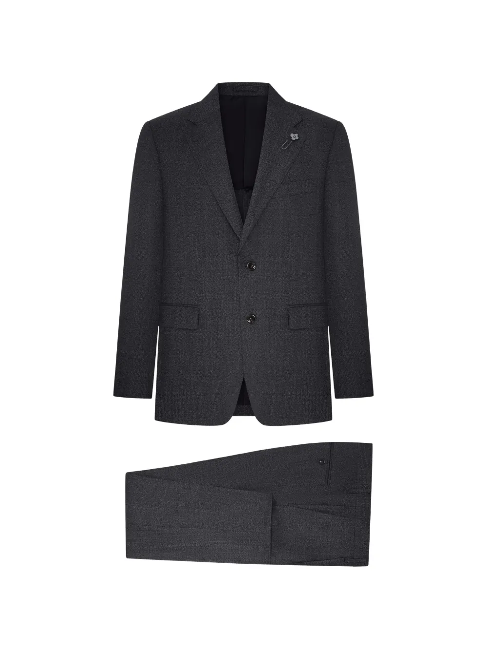 Lardini flower-pin single-breasted suit - Gris Lardini flower-pin single-breasted suit - Gris
