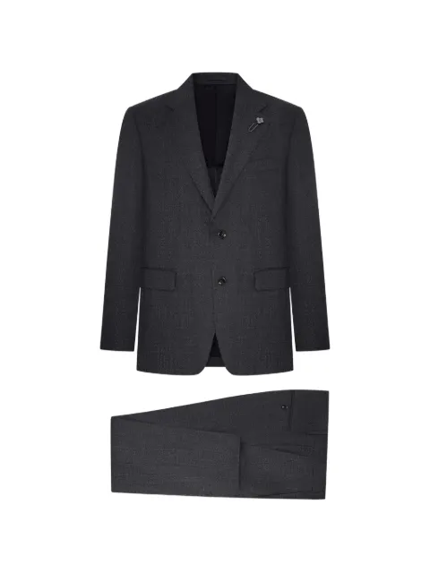 Lardini flower-pin single-breasted suit