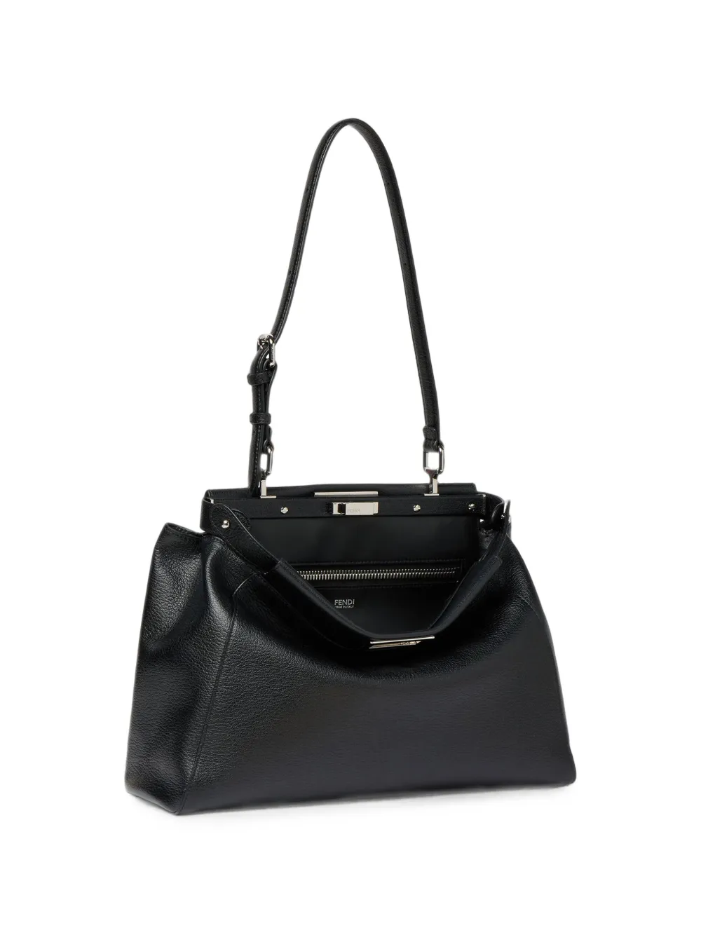 FENDI Medium My Peekaboo handtas met geborduurde spiegel Zwart