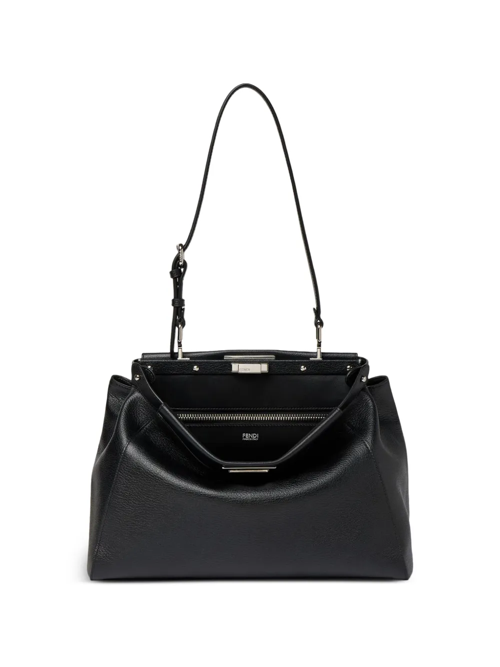 FENDI medium My Peekaboo mirror-embroidered handbag - Nero