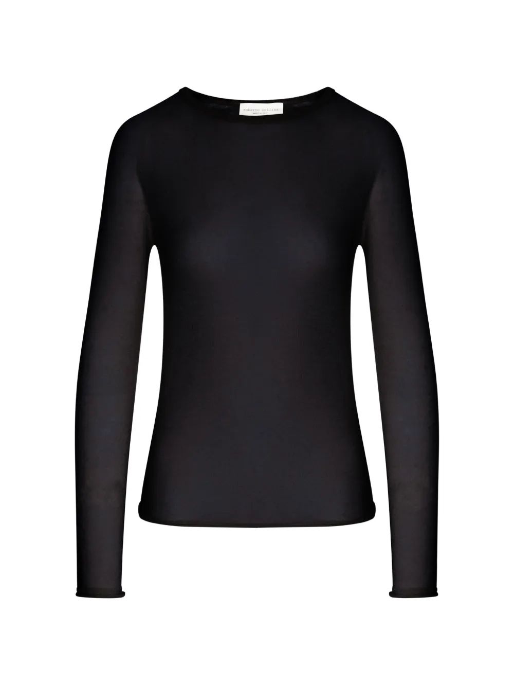 Roberto Collina fine-knit long-sleeve sweater Zwart
