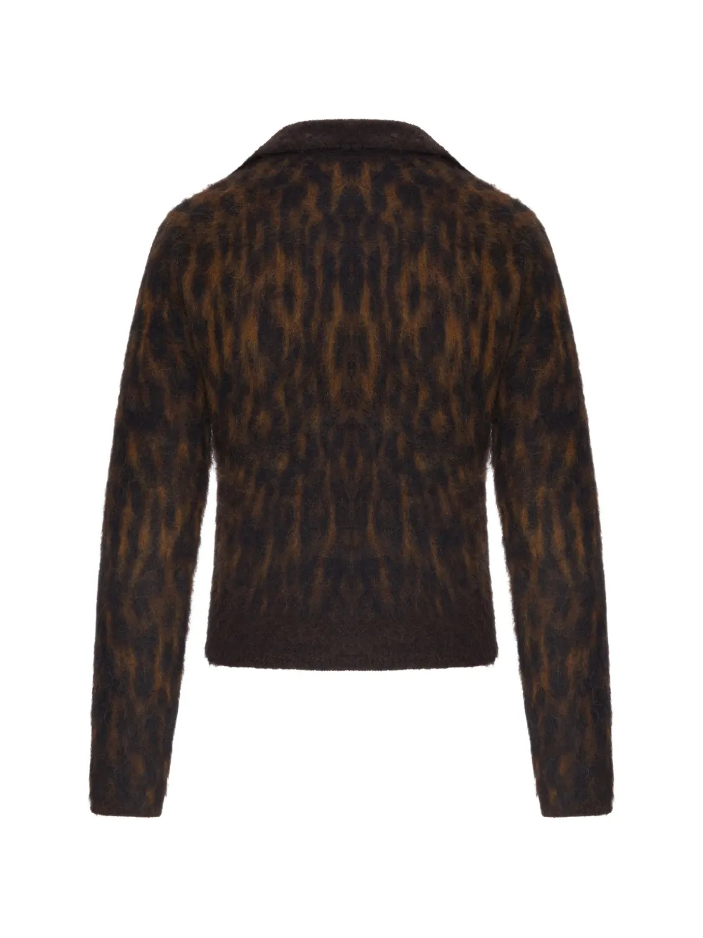 Roberto Collina Trui van alpaca met dieren-print Bruin