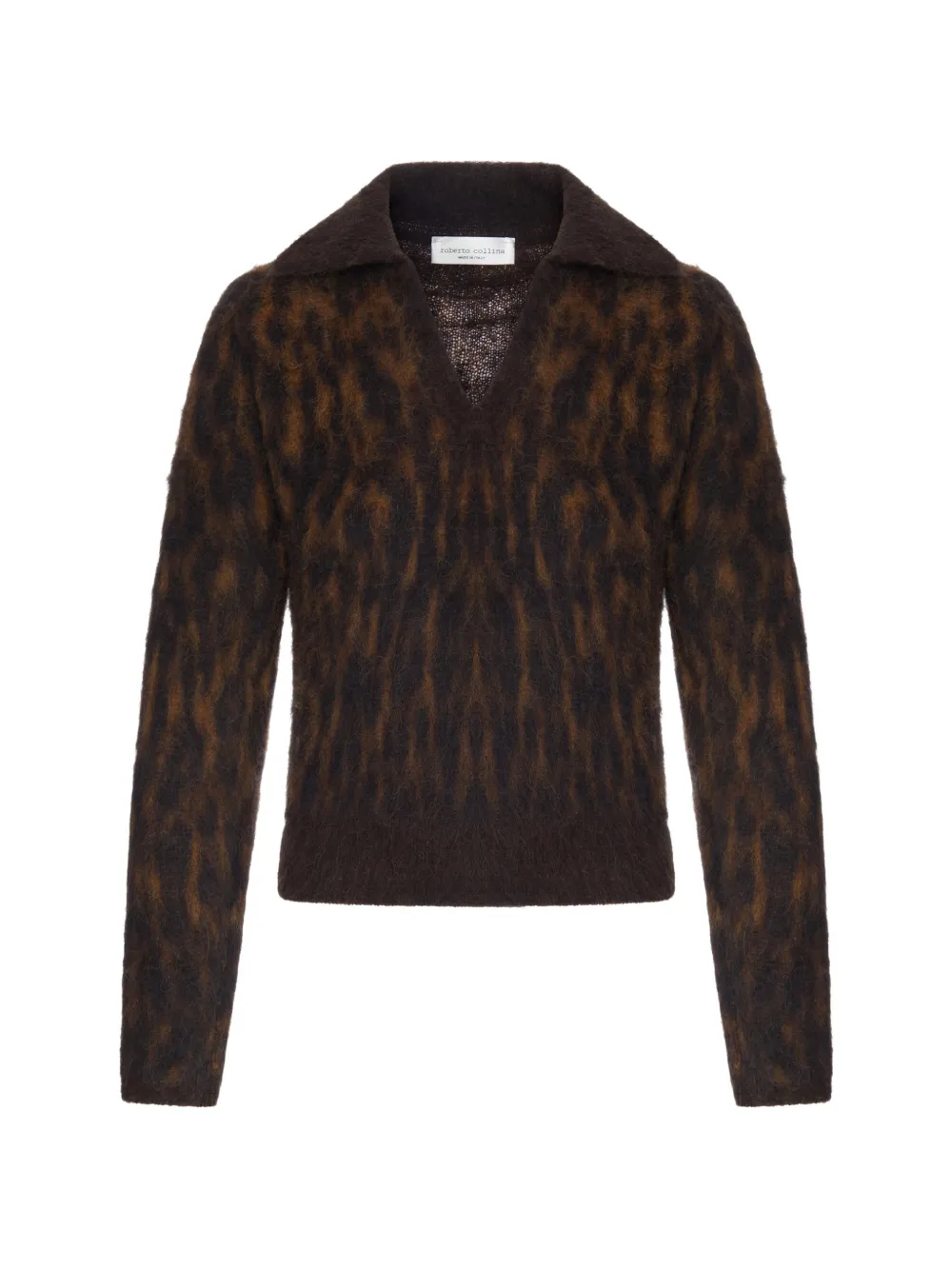 Roberto Collina animal-print alpaca sweater - Braun