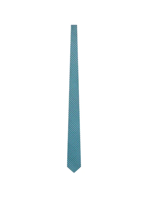 Kiton geometric-print silk tie