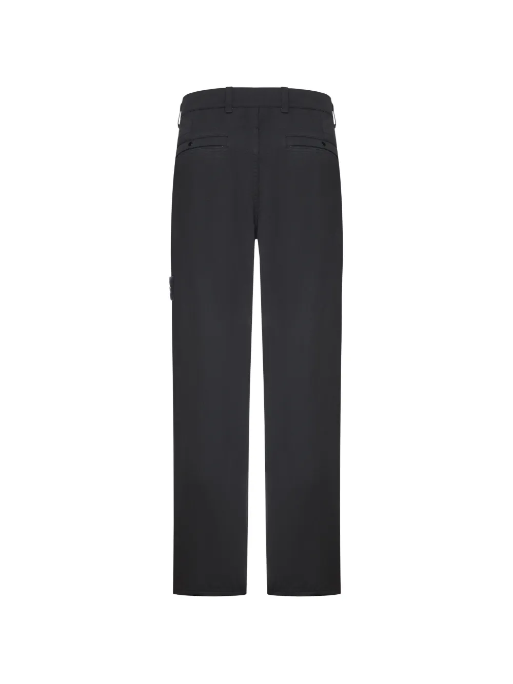 Stone Island logo-patch straight-leg trousers Zwart