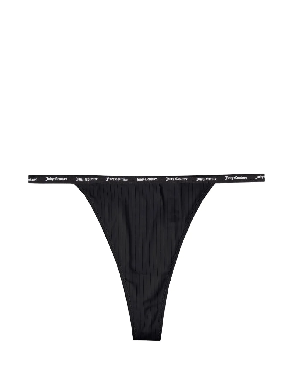 Juicy Couture Drie geribbelde strings met logoband Beige