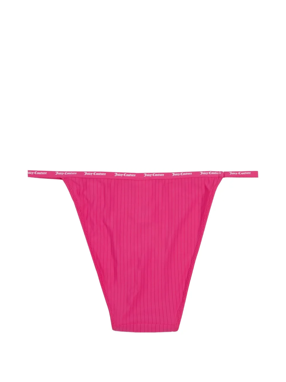 Juicy Couture Drie geribbelde strings met logoband Beige