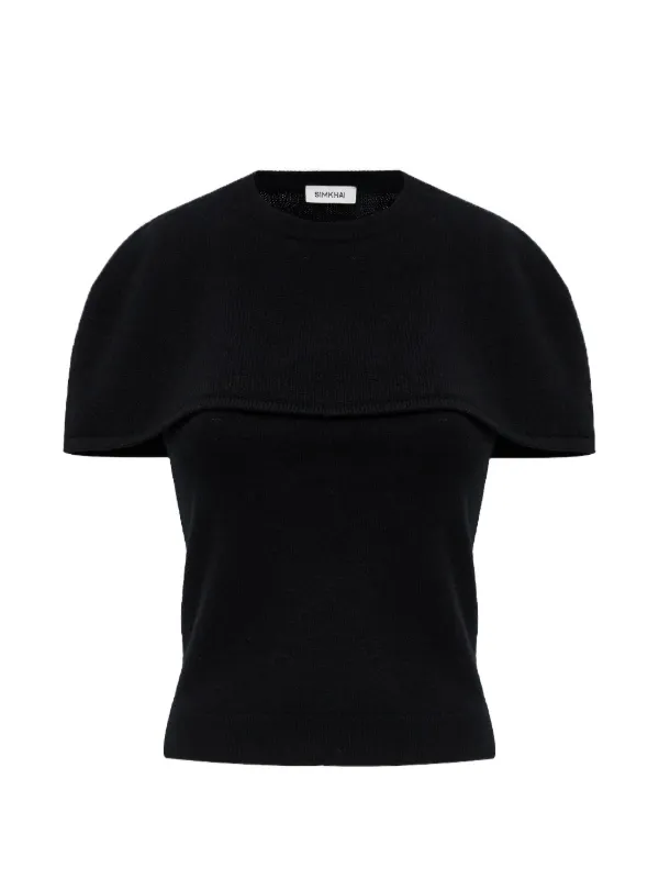Simkhai Yuki Cape Sweater in Black