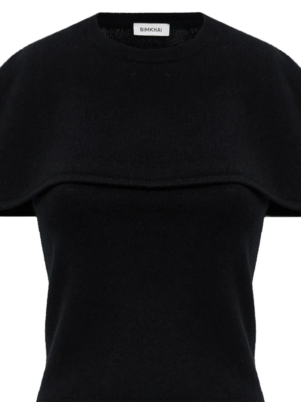 SIMKHAI Yuki Cape Sweater in Black, view 4