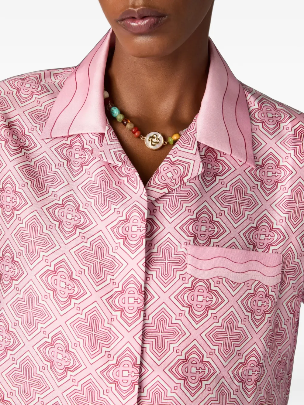 Casablanca Zijden blouse met monogram Roze