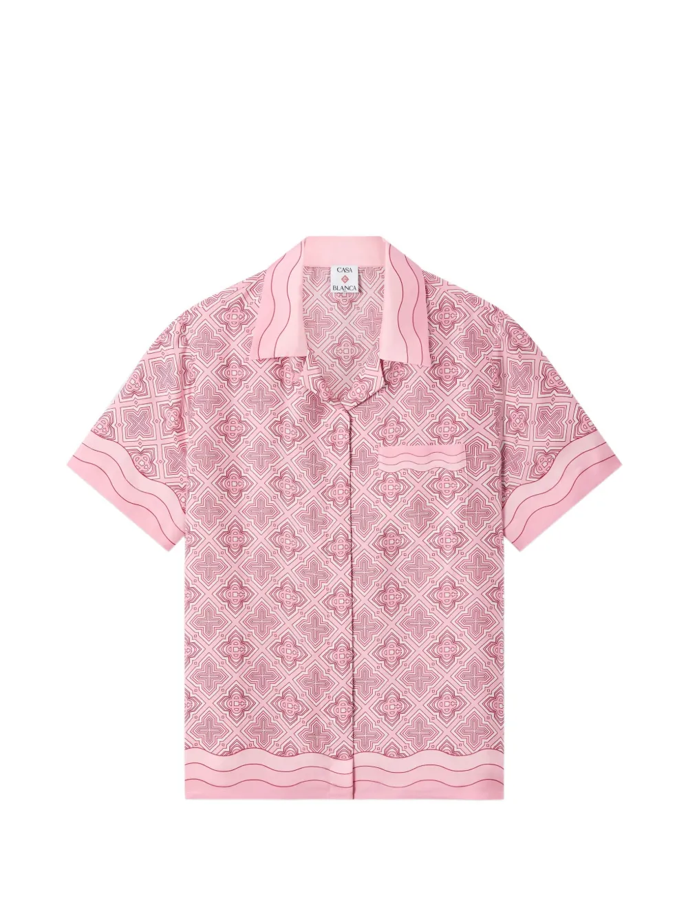 Casablanca pink radiating monogram silk shirt - Rosa