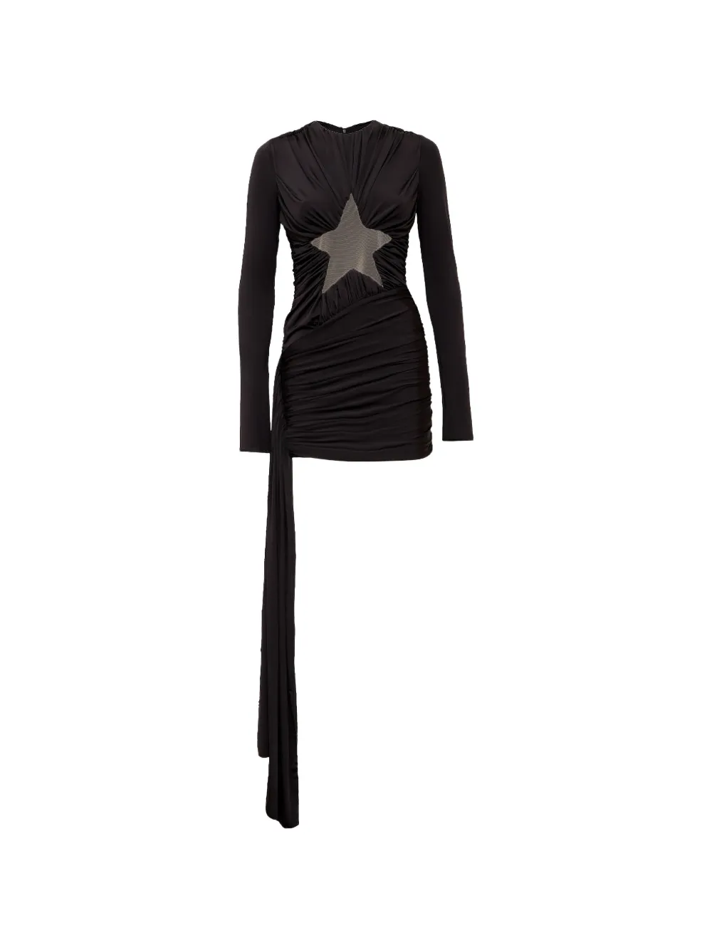 David Koma star-cutout ruched mini dress - Nero