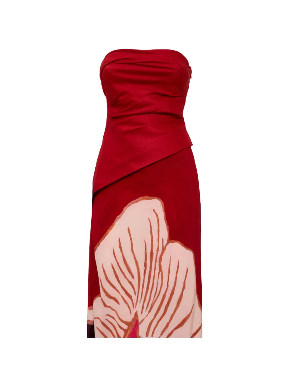 Acler Lingle strapless maxi-jurk met bloemen-print Rood