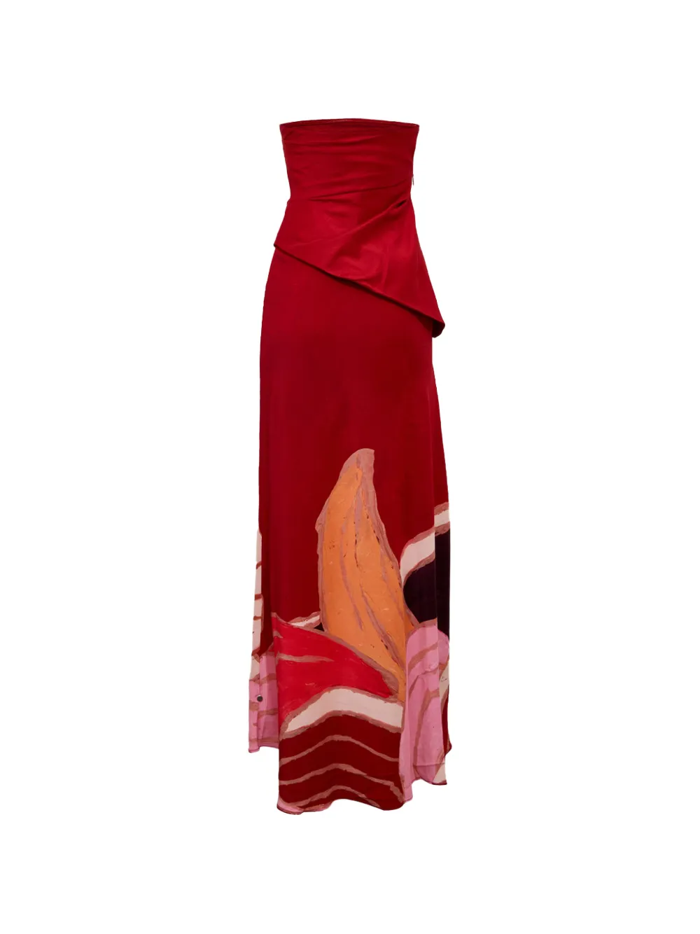 Acler Lingle strapless maxi-jurk met bloemen-print Rood