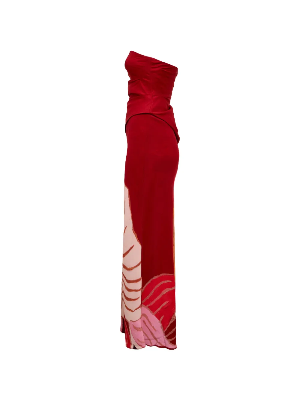 Acler Lingle strapless maxi-jurk met bloemen-print Rood