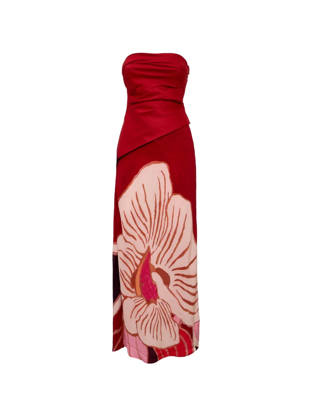 Acler robe longue bustier à fleurs imprimées Lingle - Rouge