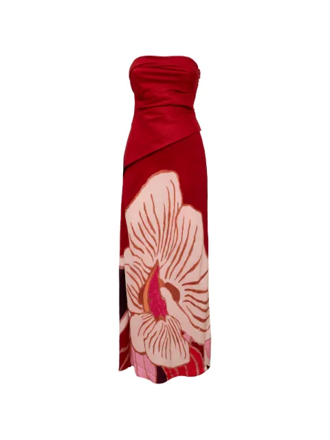 Acler Lingle floral-print strapless maxi dress