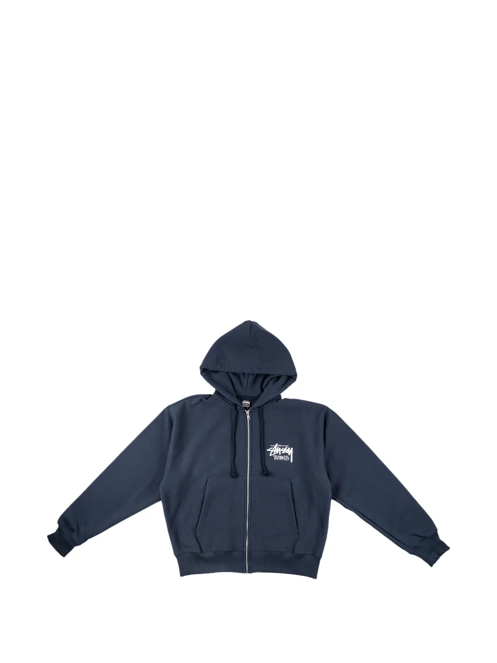 Stüssy logo-print hoodie Blauw