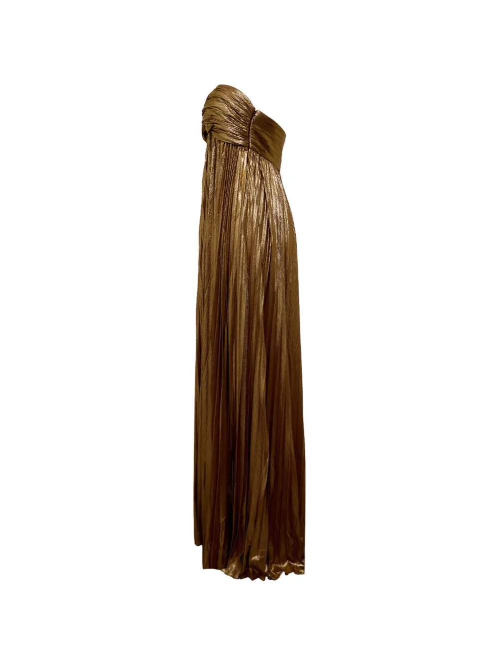 Retrofete Zoa geplooide maxi-jurk met metallic effect Goud