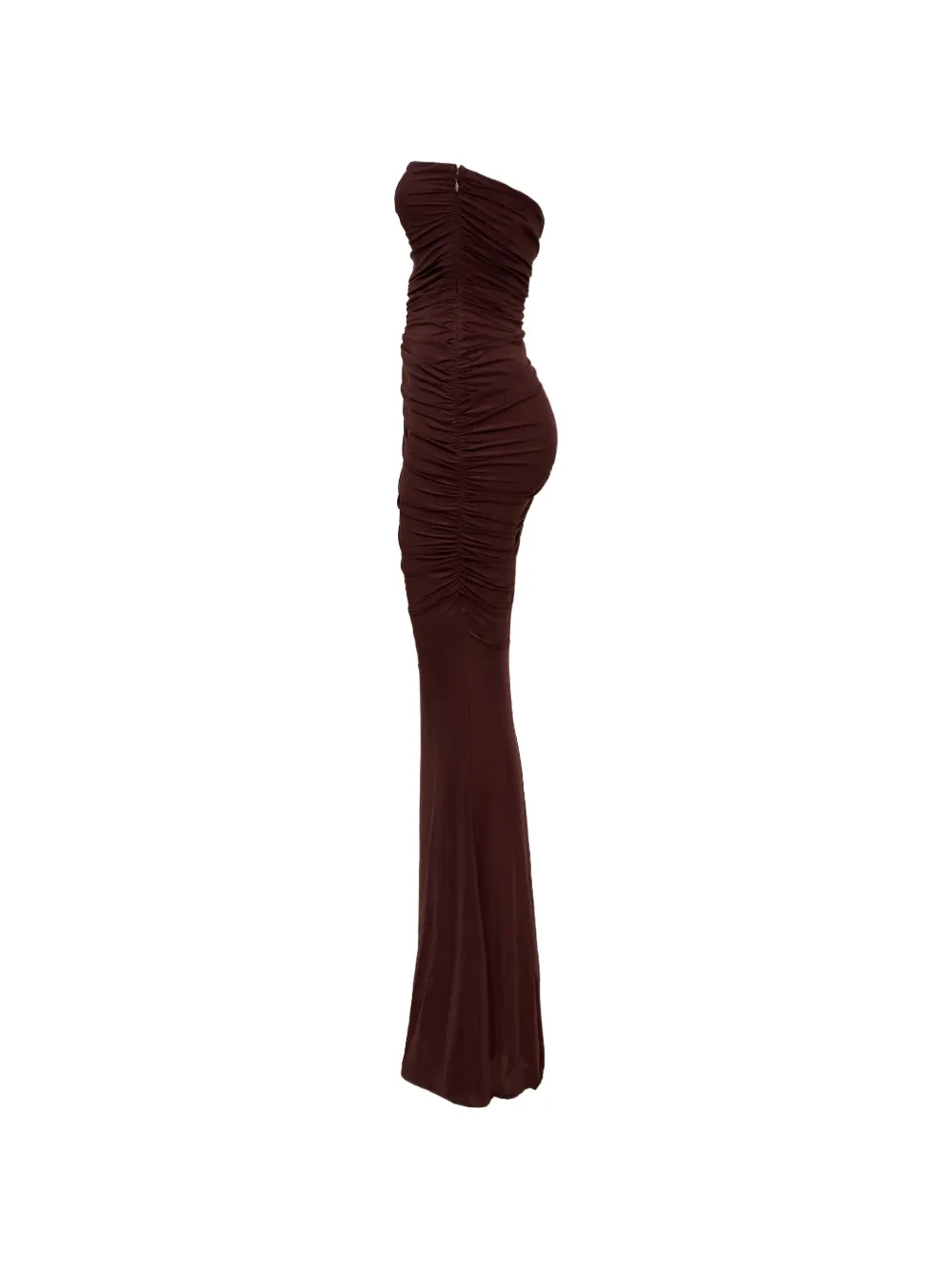 Retrofete Isadore mesh jurk met ruches Bruin