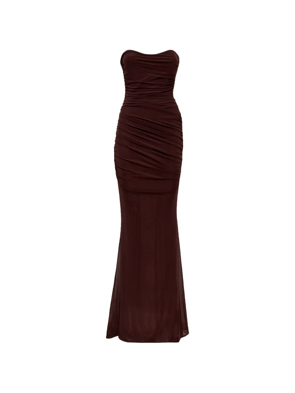 Retrofete robe longue Isadore à fronces en mesh - Marron Retrofete robe longue Isadore à fronces en mesh - Marron