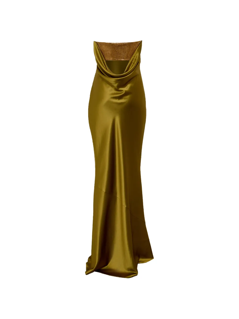 Retrofete Graziella verfraaide maxi-jurk Groen