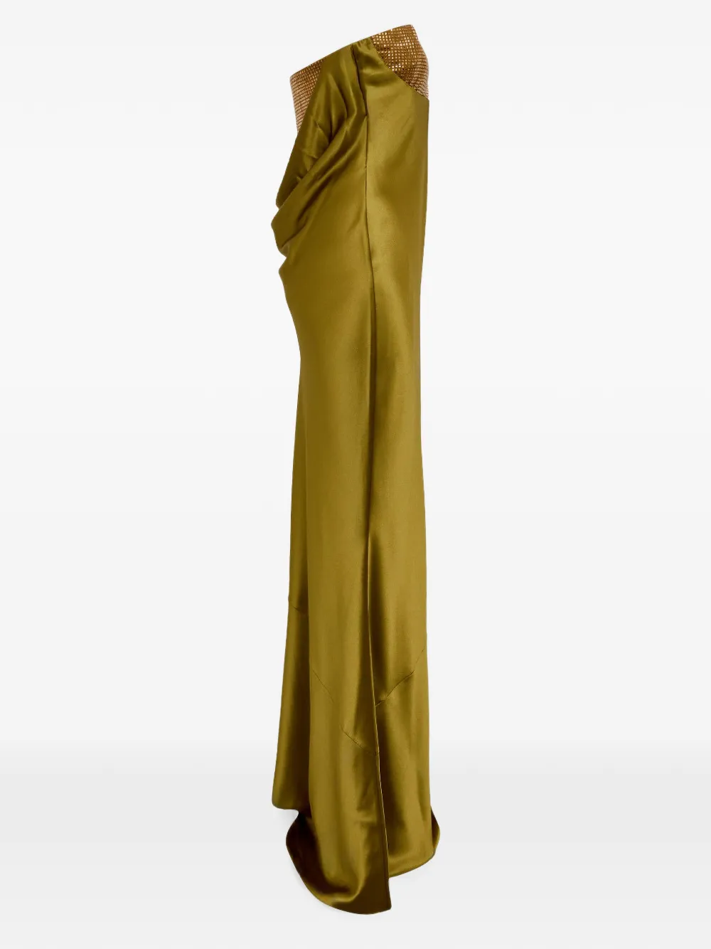 Retrofete Graziella verfraaide maxi-jurk Groen