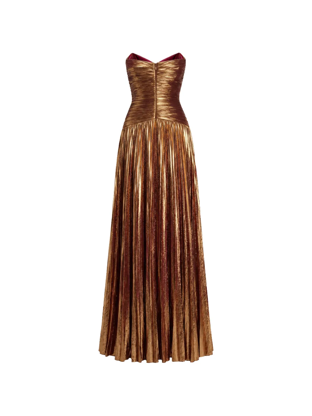 Retrofete Saba geplooide metallic maxi-jurk Goud